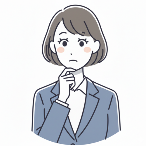 悩む生保レディのイラスト