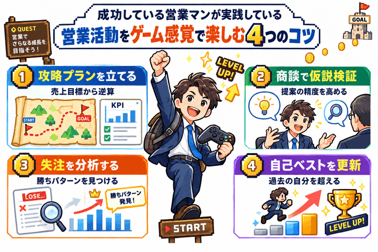 成功している営業マンが実践している「営業活動をゲーム感覚で楽しむ」4つのコツ